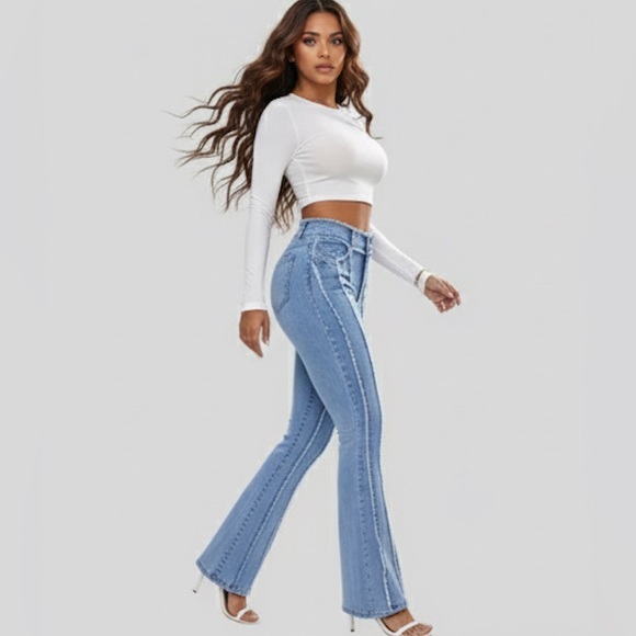 Raw Cut Bootcut Leg Jeans - Picture 2 of 9